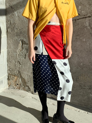 MM6 Margiela pattern patchwork wrap skirt