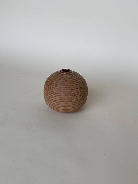 ridged orb ceramic vase