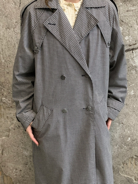 gingham trench coat
