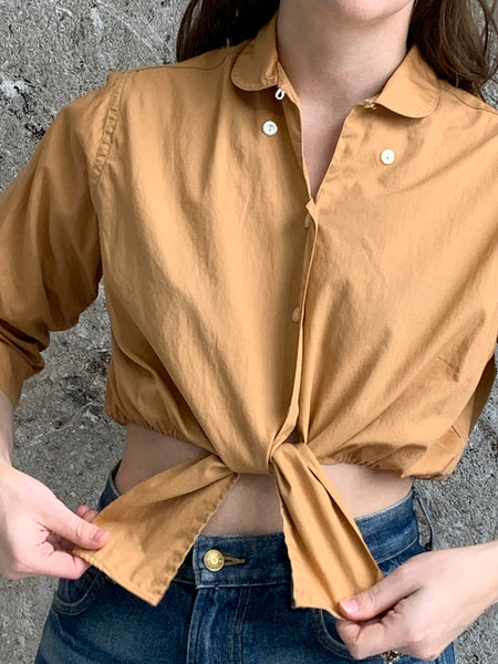 vintage crop button down shirt