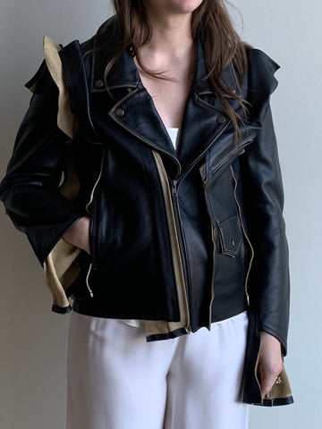 Margiela x H&M deconstructed leather jacket