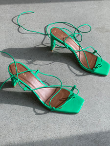 green strappy  sandals
