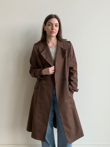 brown classic trench coat