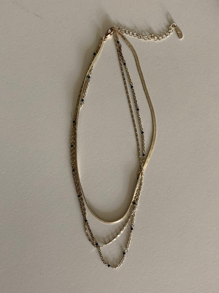 three chain gold necklace