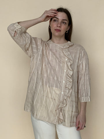 Vintage ruffled shirt blouse