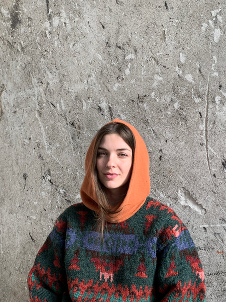 orange cashmere hood