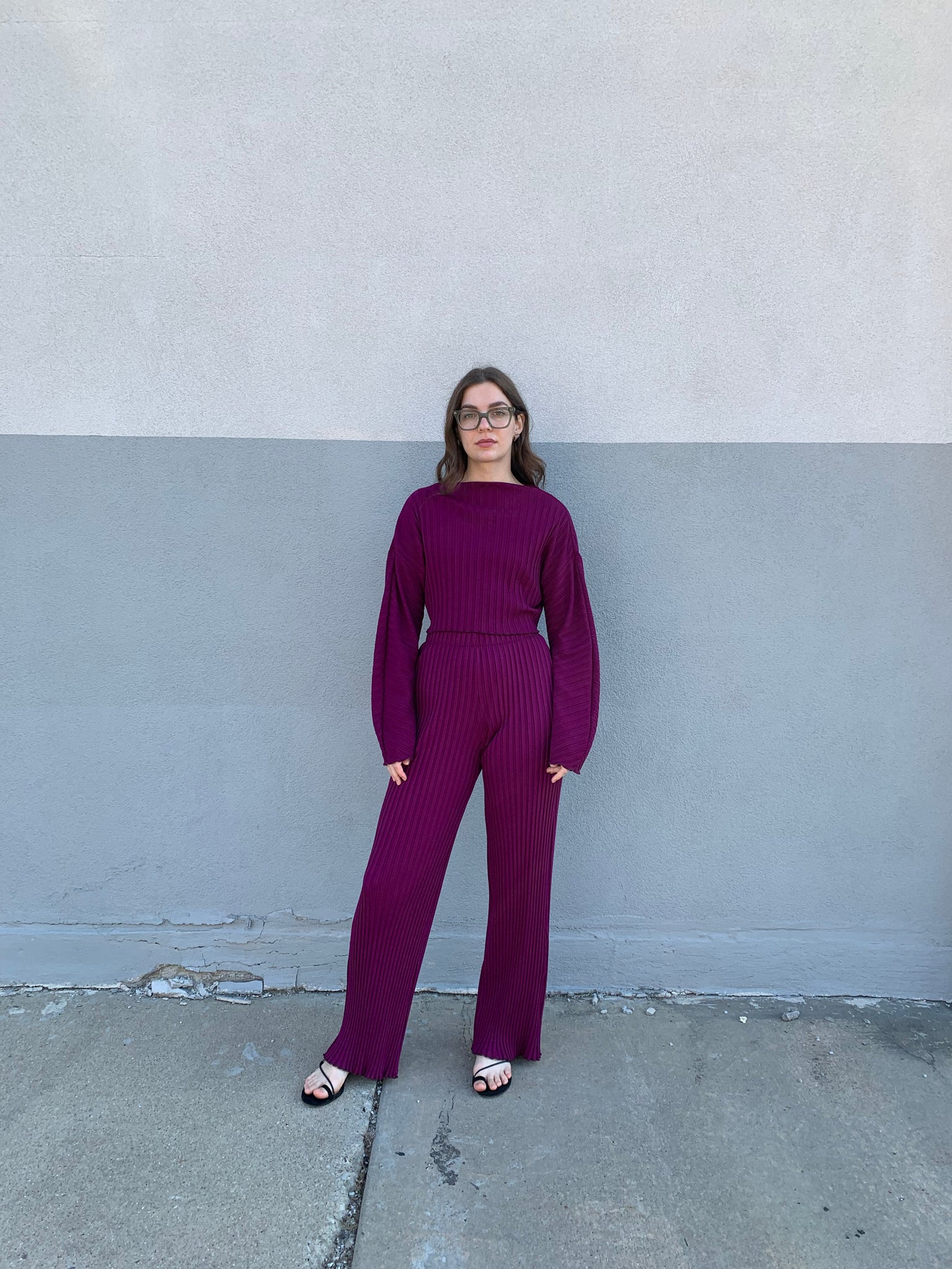 Simon Miller purple ribbed set