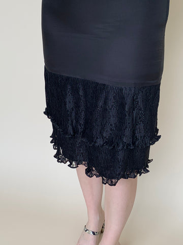Tiered lace slip skirt