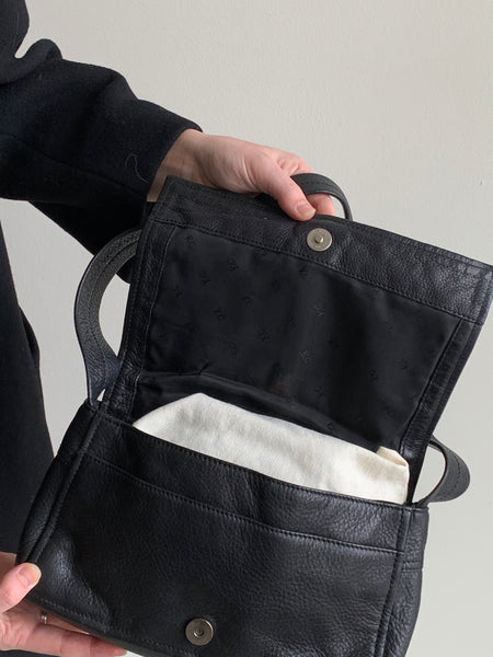 minimal leather shoulder bag