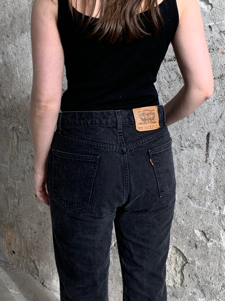 Levi’s black 505 orange tab jeans