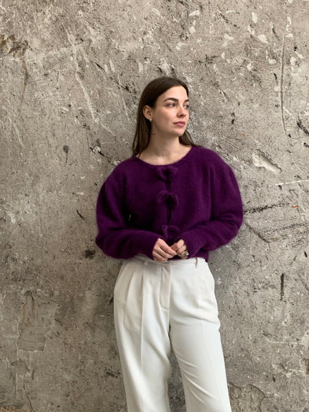 fuzzy purple sweater
