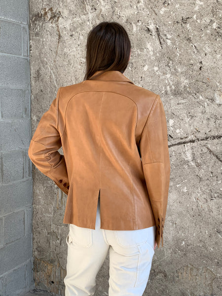 Anne Klein leather blazer