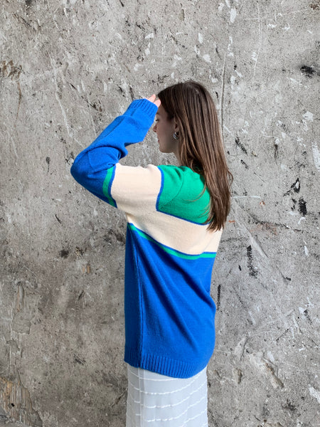 acrylic color block vintage sweater