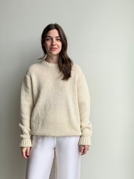 cream wool crew sweater