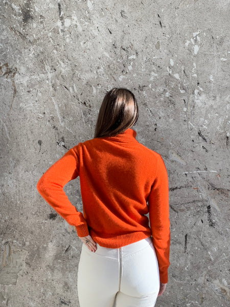 ESPRIT orange cashmere turtleneck