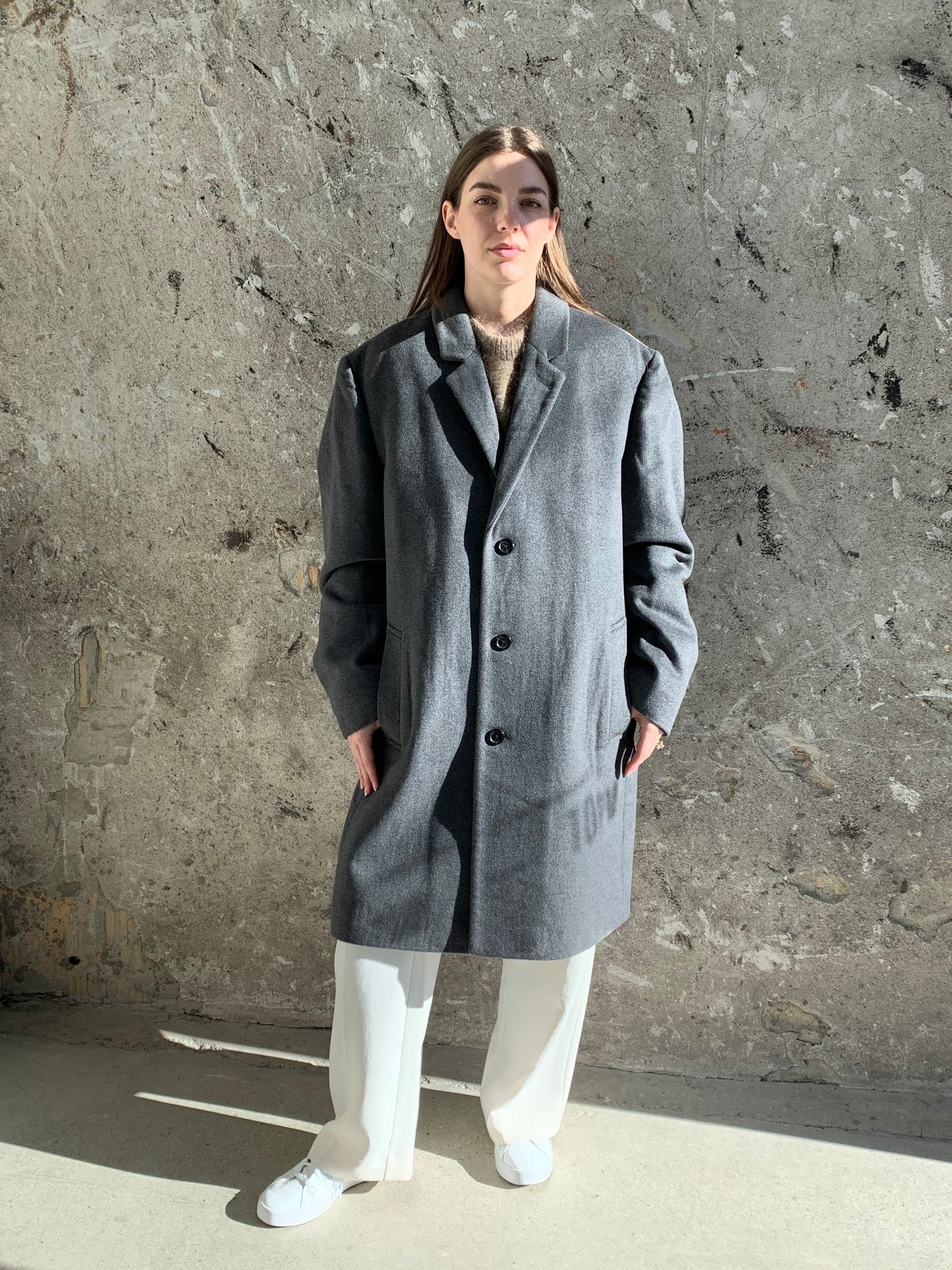 wool and cashmere car coat