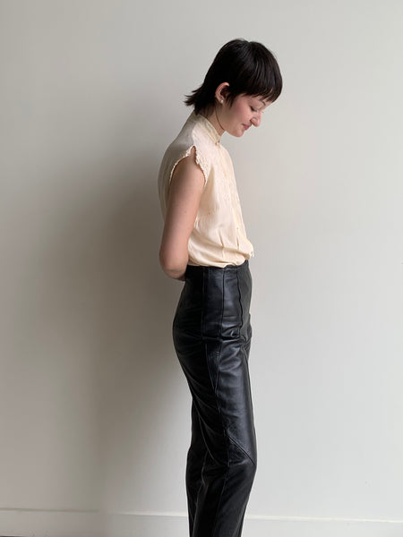 Leather stirrup pants
