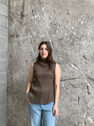 Pleats Please taupe top