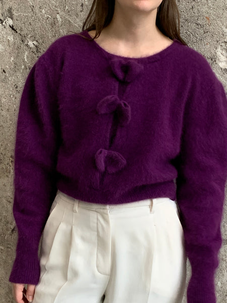 fuzzy purple sweater