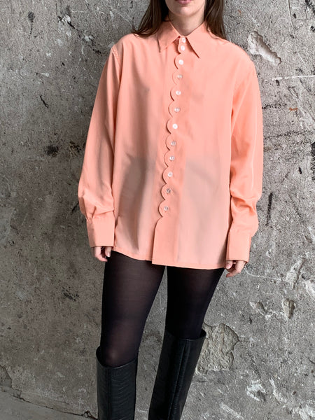 70s pink scalloped shirt