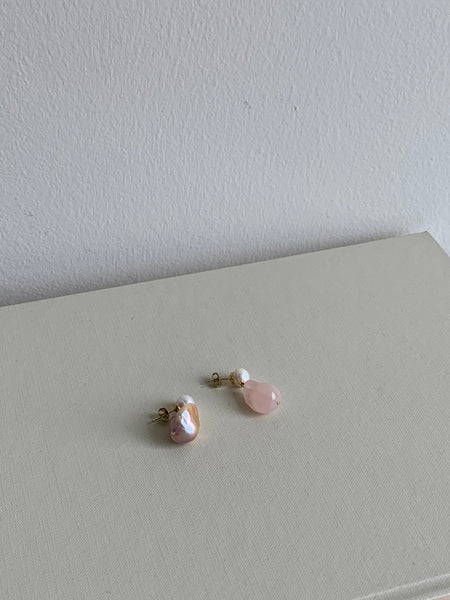 Completedworks pink pearl earrings