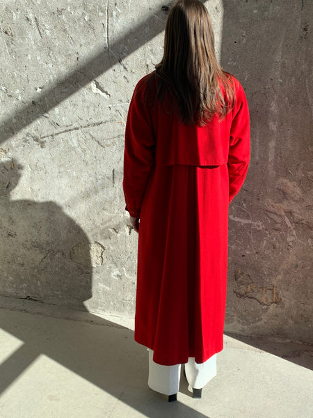 Burberry red wool coat