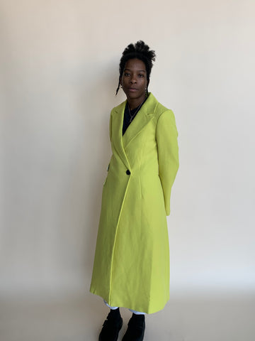Lime trench coat