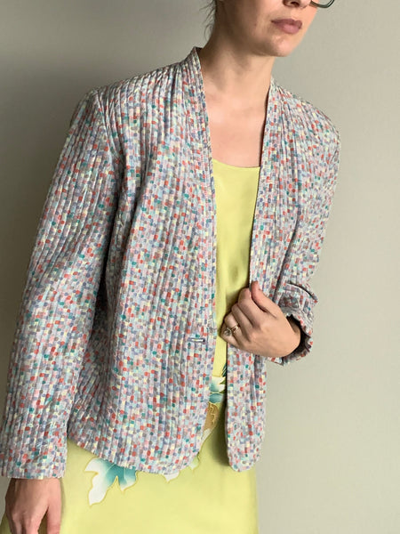 pastel quilted jacket