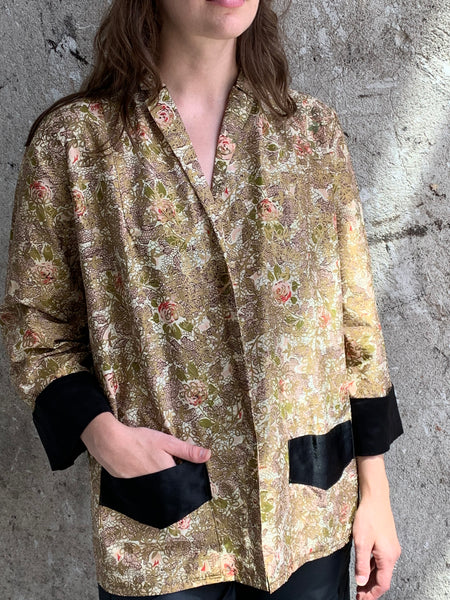 floral vintage short robe jacket
