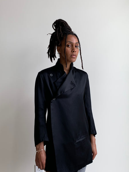 silky Yohji Yamamoto mandarin blazer