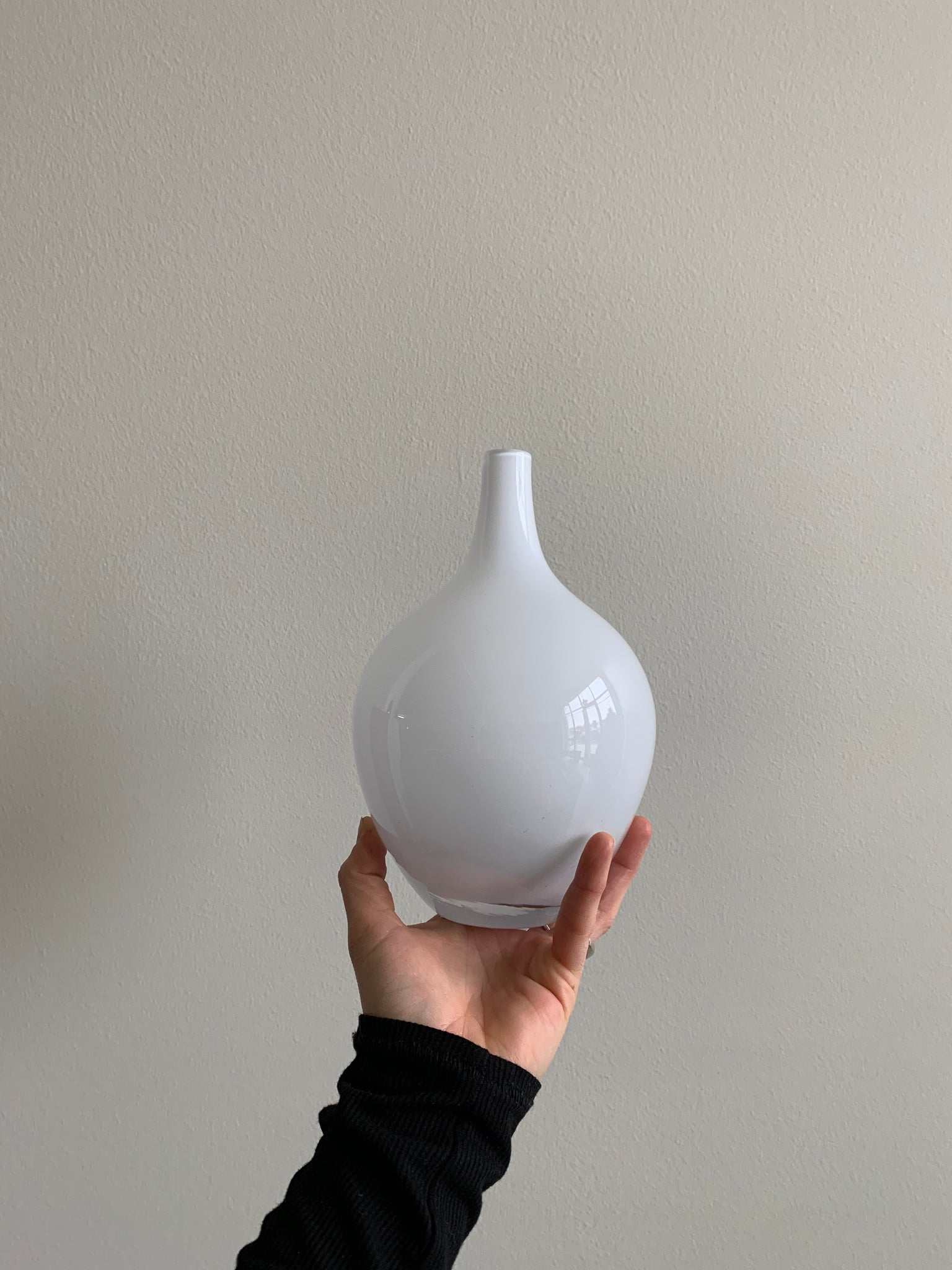 opaque white glass vase