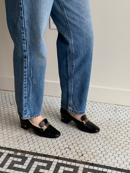 vintage Gucci heeled loafers